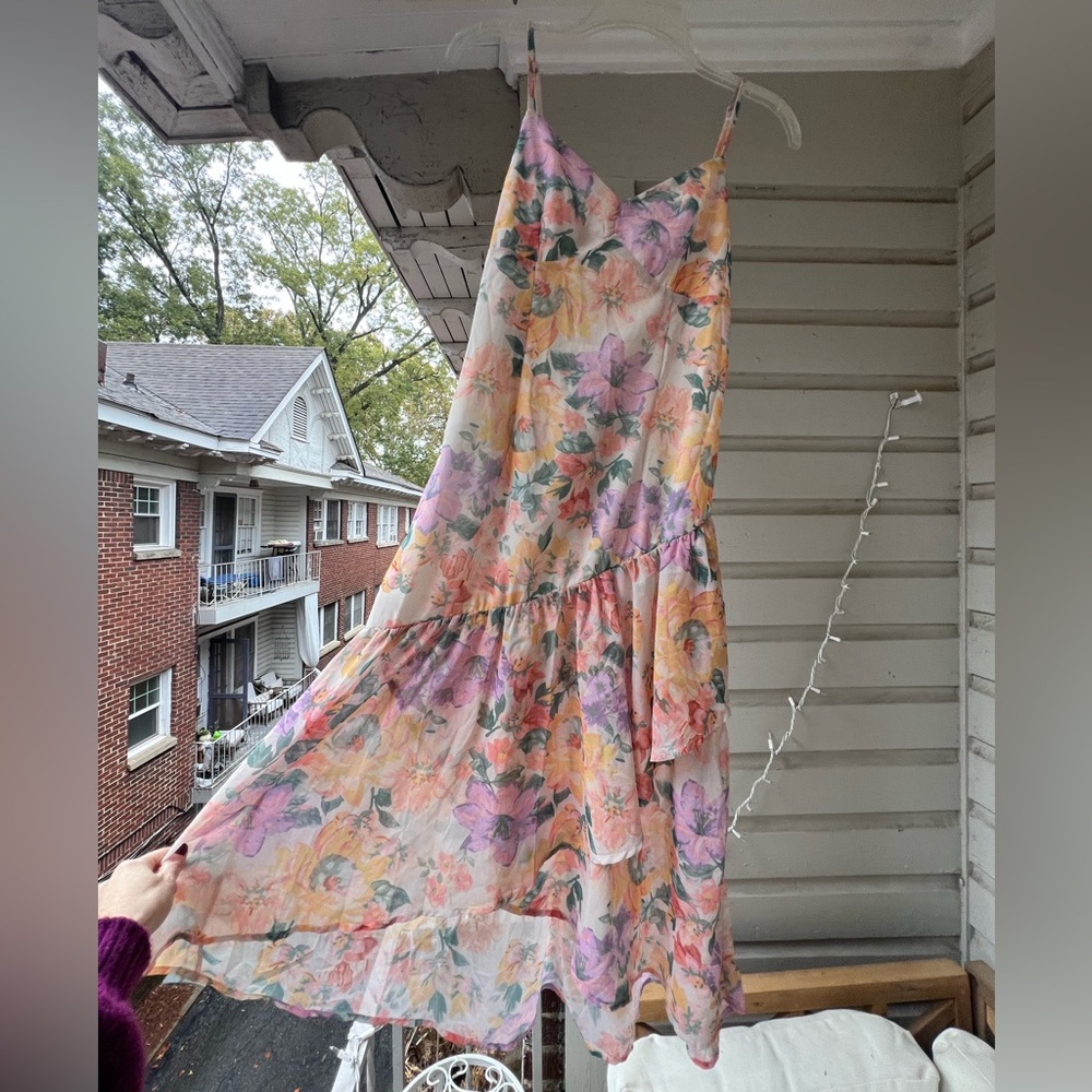 Showpo Asymmetrical Floral Midi Dress